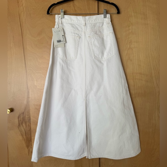 COS white denim maxi skirt with front and back center slit size 4 - Picture 2 of 5